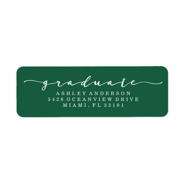 Classic Green Graduation Address Labels