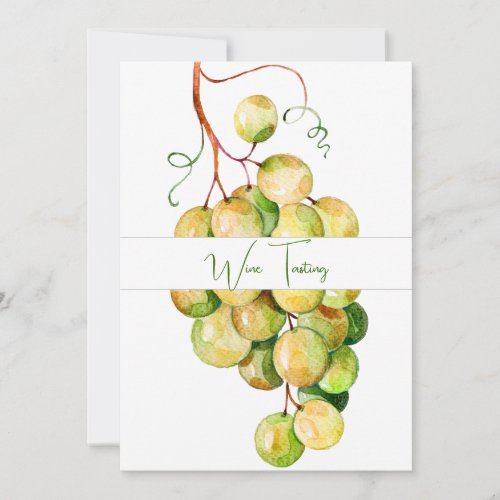 Classic Green Grapes Wine Tasting Invitation