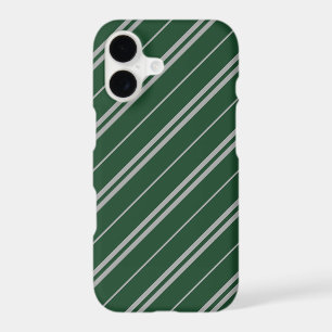Classic Green Grey School Stripes Pattern iPhone 17 Case
