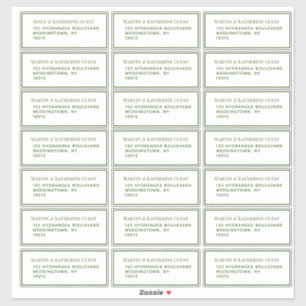 Classic Green Guest Mailing Labels 21 Per Sheet