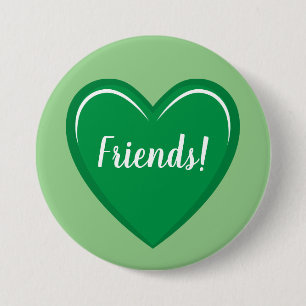 Classic Green Heart Design with Friends Text Button