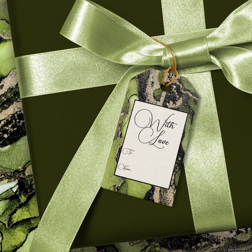 Classic Green Holiday With Love Gift Tags