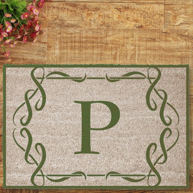 Classic Green Initial Coir Mat (Creator Uploaded)