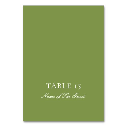 Classic Green Ivory Calligraphy Wedding Place Card