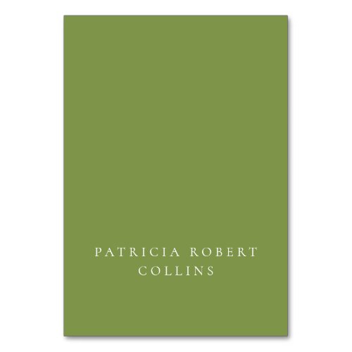 Classic Green Ivory Calligraphy Wedding Table Number