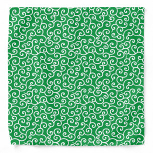 Classic Green Japanese Karakusa Vine Pattern Bandana