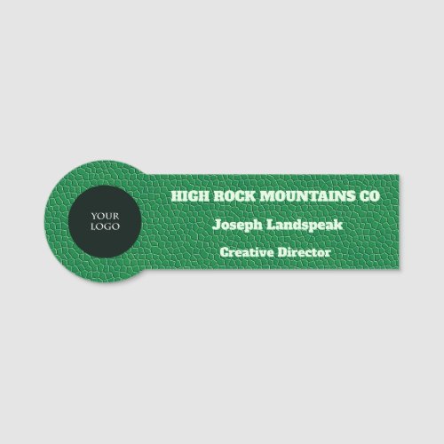 Classic Green Leather Pattern  Logo Name Tag