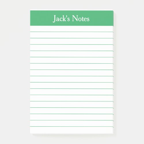 Classic Green Lined Personalized Notes