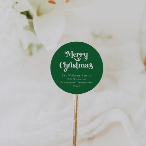 Classic Green Merry Christmas Envelope Seals