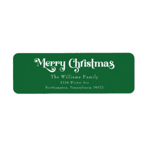 Classic Green Merry Christmas Return Address Label