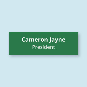 Classic Green Name Tag Magnetic Personalized Text