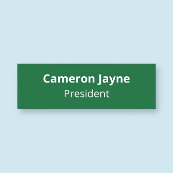 Classic Green Name Tag Magnetic Personalized Text by MISOOK at Zazzle