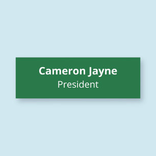 Classic Green Name Tag Magnetic Professional Title