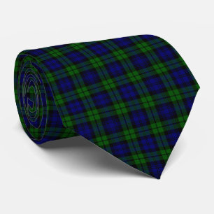 Classic Green & Navy Blackwatch Tartan Plaid Neck Tie