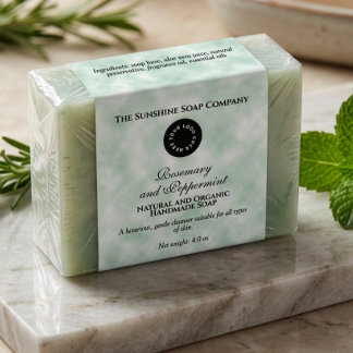 Classic Green Parchment Soap Packaging Label Logo