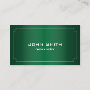 Classic Green Piano Teacher Business Card