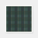Classic Green Plaid Bear Baby Shower  Napkins