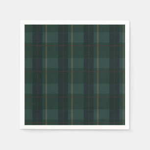 Classic Green Plaid Bear Baby Shower Napkins