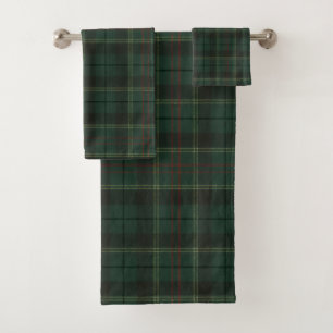Classic Green Plaid Christmas Bath Towel Set