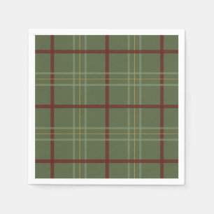 Classic Green Plaid Christmas Party Paper Napkins