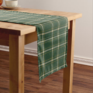 Classic Green Plaid Christmas Short Table Runner