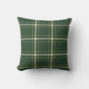 Classic Green Plaid Christmas Throw Pillow