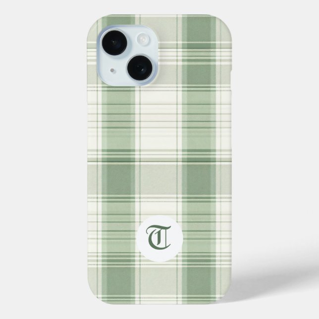 Classic Green Plaid Customizable Phone Case (Back)