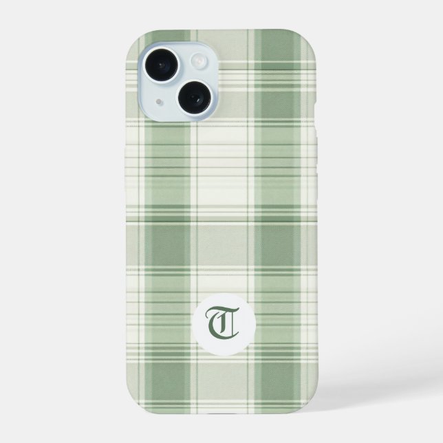Classic Green Plaid Customizable Phone Case (Back)