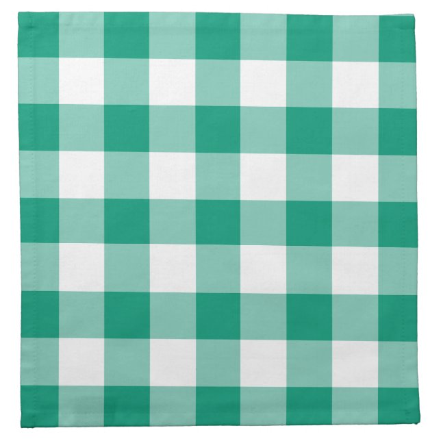 Classic Green Plaid Gingham Pattern Napkin (Front)