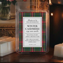 Classic Green Plaid Holiday Wax Melts Label