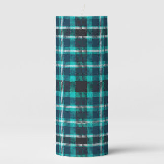 Classic Green Plaid Pillar Candle 