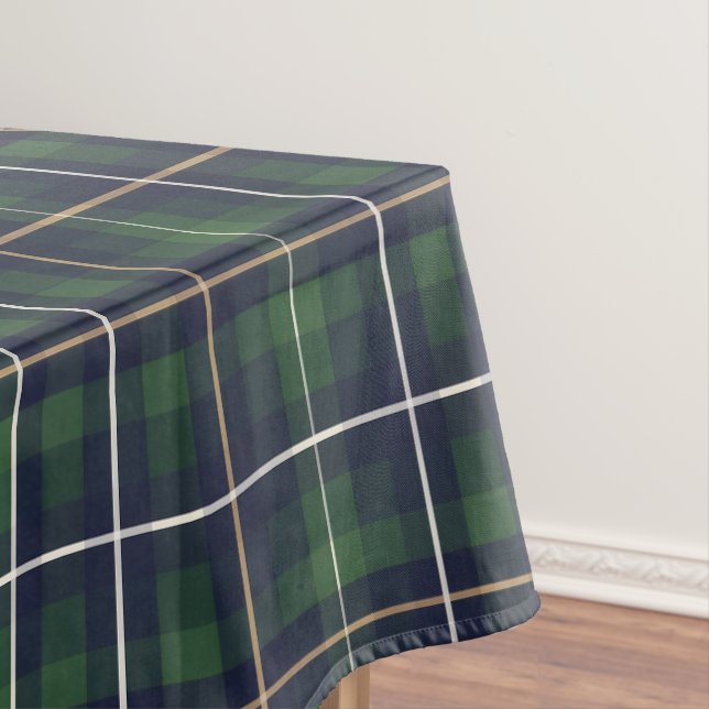 Classic Green Plaid Tartan  Tablecloth (In Situ)