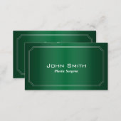 Classic Green Plastic Surgeon Business Card (Front/Back)