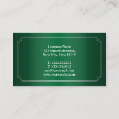 Classic Green Plastic Surgeon Business Card (Back)