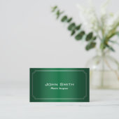 Classic Green Plastic Surgeon Business Card (Standing Front)