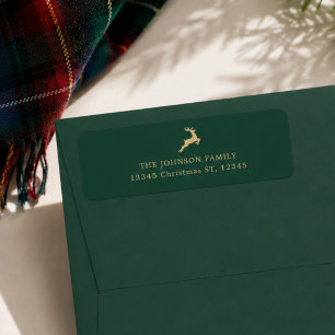 Classic Green Preppy Old Money Christmas Return Label