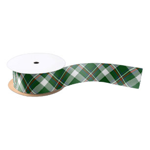 Classic Green Red Blue White Plaid Pattern Satin Ribbon