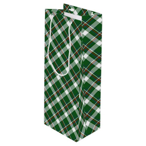 Classic Green Red Blue White Plaid Pattern Wine Gift Bag
