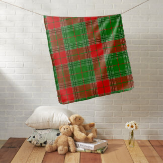 Classic Green Red Gingham Buffalo Plaid Farmhouse Baby Blanket