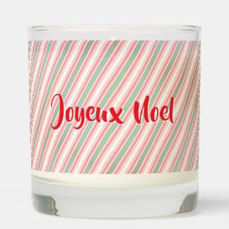 Classic Green Red Stripe Joyeux Noel Christmas Scented Candle