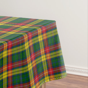 Classic Green Red Yellow Plaid Tablecloth