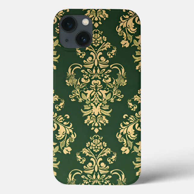 Classic Green Rococo Ornamentation Case-Mate iPhone Case (Back)