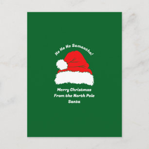 Classic Green Santa Merry Christmas Postcard