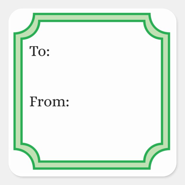 Classic Green Square Sticker (Front)