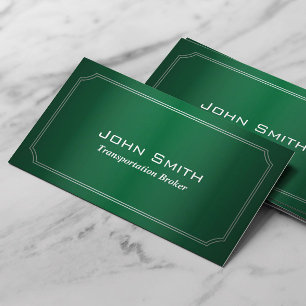 Classic Green Transportation Broker Business Card