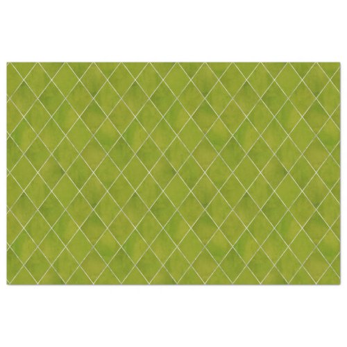 Classic Green Velvet Argyle Pattern Luxury  Tissue Paper