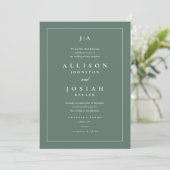 Classic Green Wedding Invitation (Standing Front)
