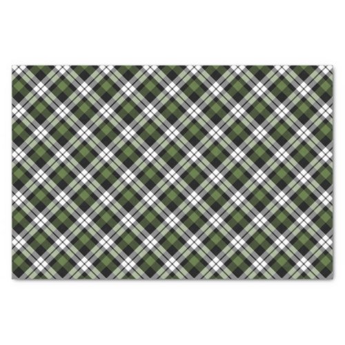Classic Green White Black Plaid Check Pattern Tissue Paper