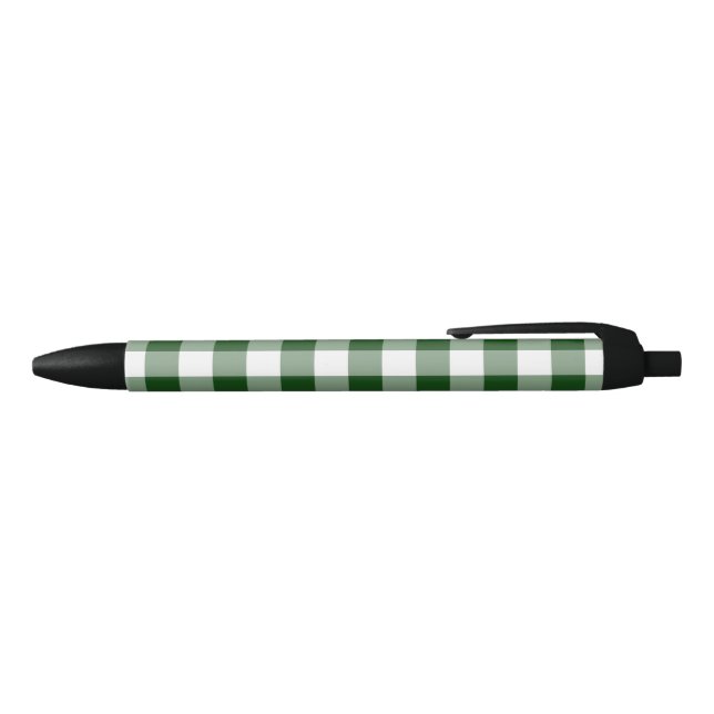 Classic Green White Buffalo Check Plaid Pattern Pen (Top)