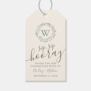 Classic Greener Wreath Sip Sip Hooray Favor Gift Tags